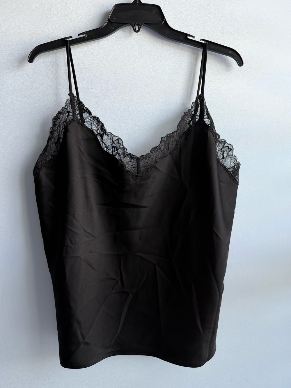 Calvin Klein Women's Black Lace-Trim V-Neck Camisole Size Large